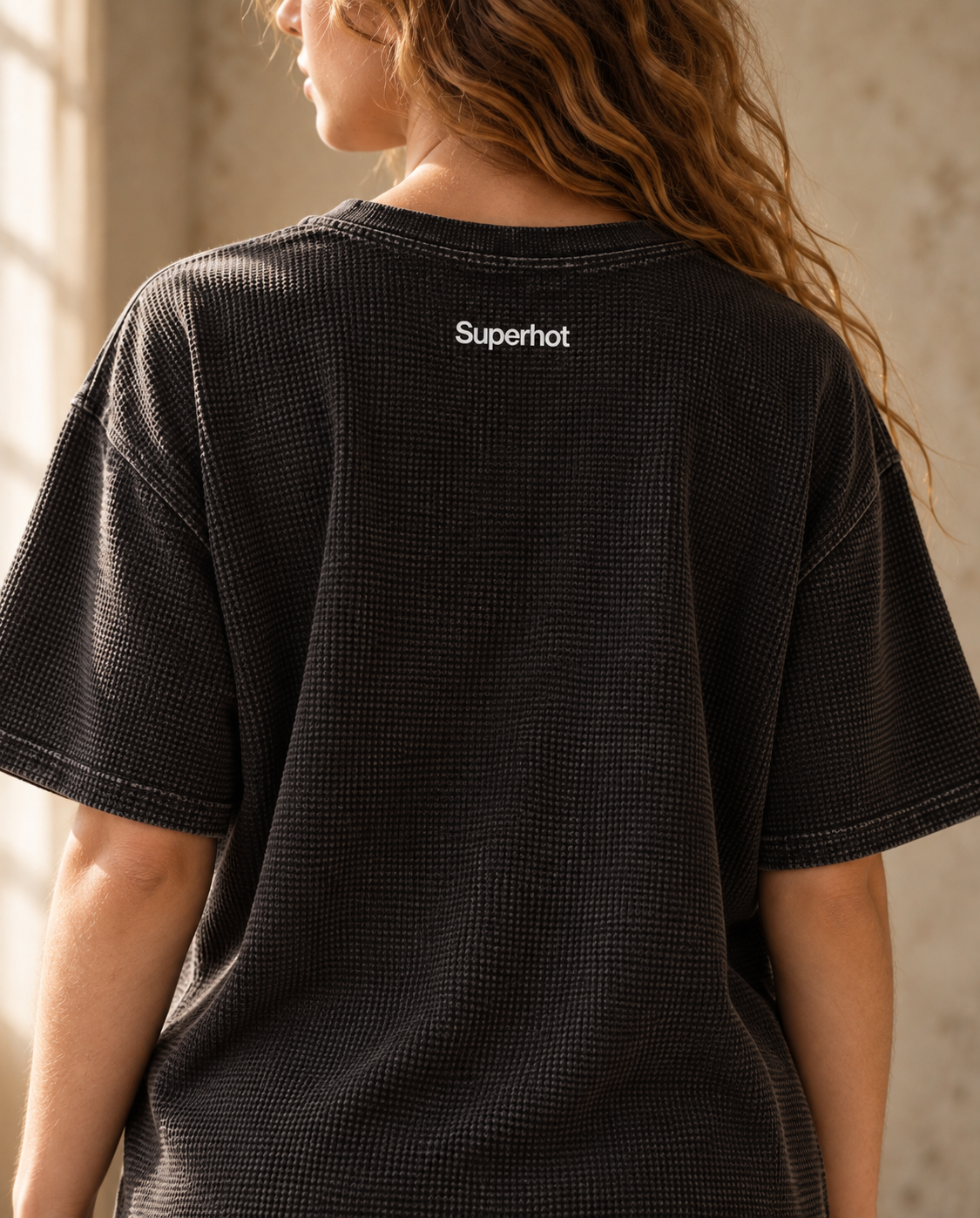 Unisex Indycar Retro Flow Mineral Wash Waffle Knit T-Shirt