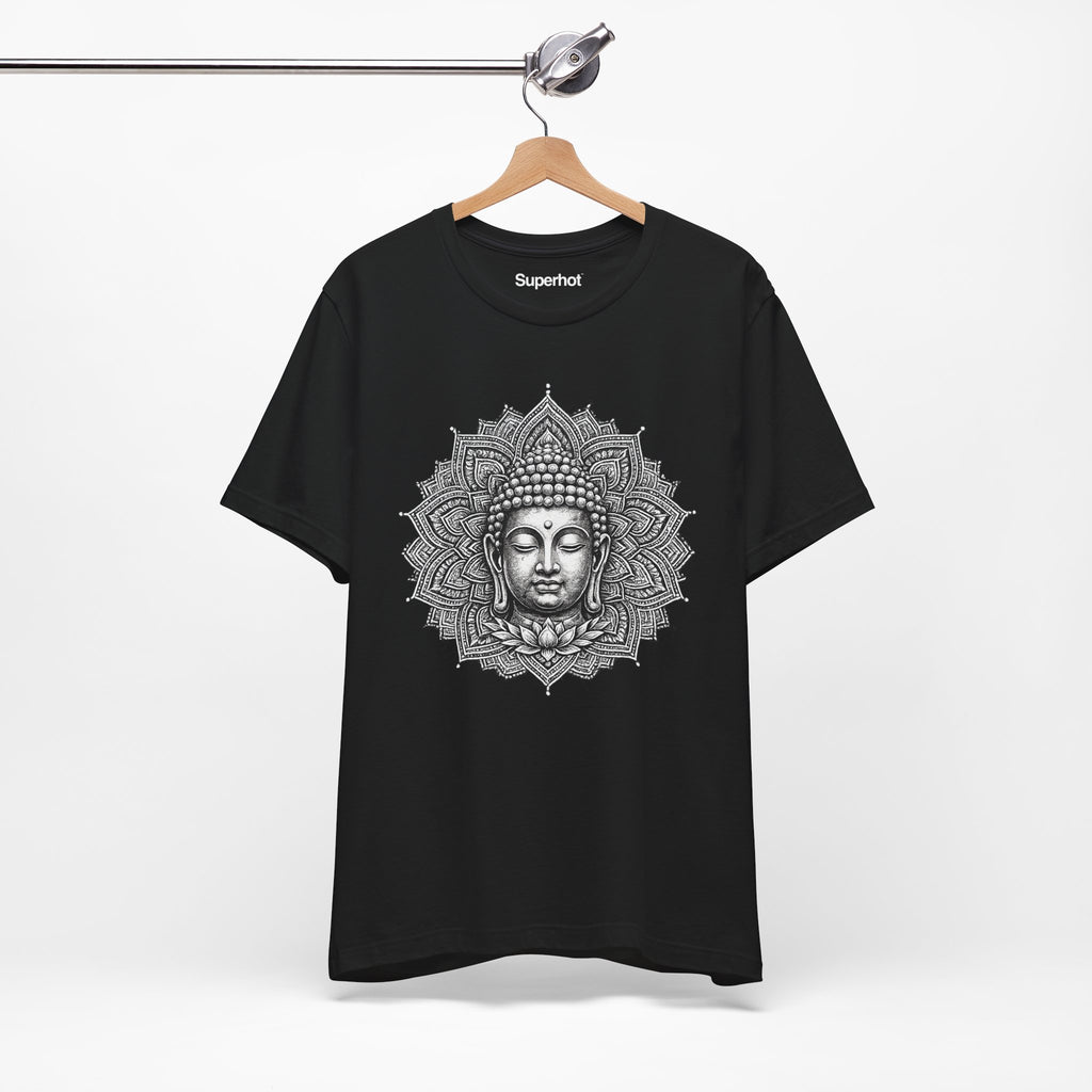 Buddha Head Mandala T-Shirt — Unisex Zen Buddha Graphic Tee