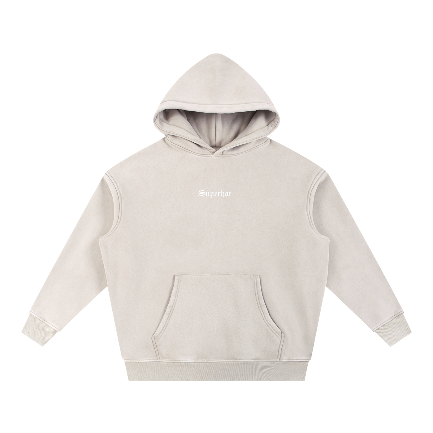 Snow Washed Fleece Oversize Superhot Logo Hoodie