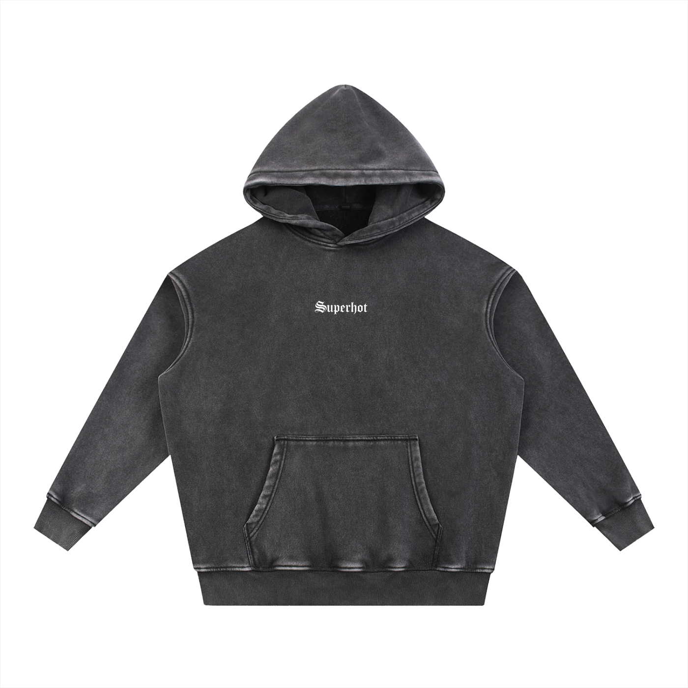 Snow Washed Fleece Oversize Superhot Logo Hoodie