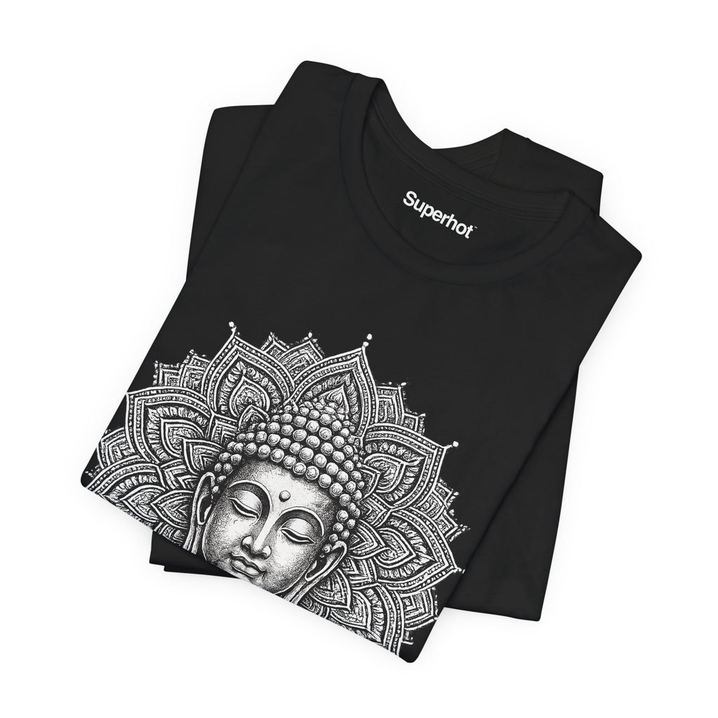 Buddha Head Mandala T-Shirt — Unisex Zen Buddha Graphic Tee