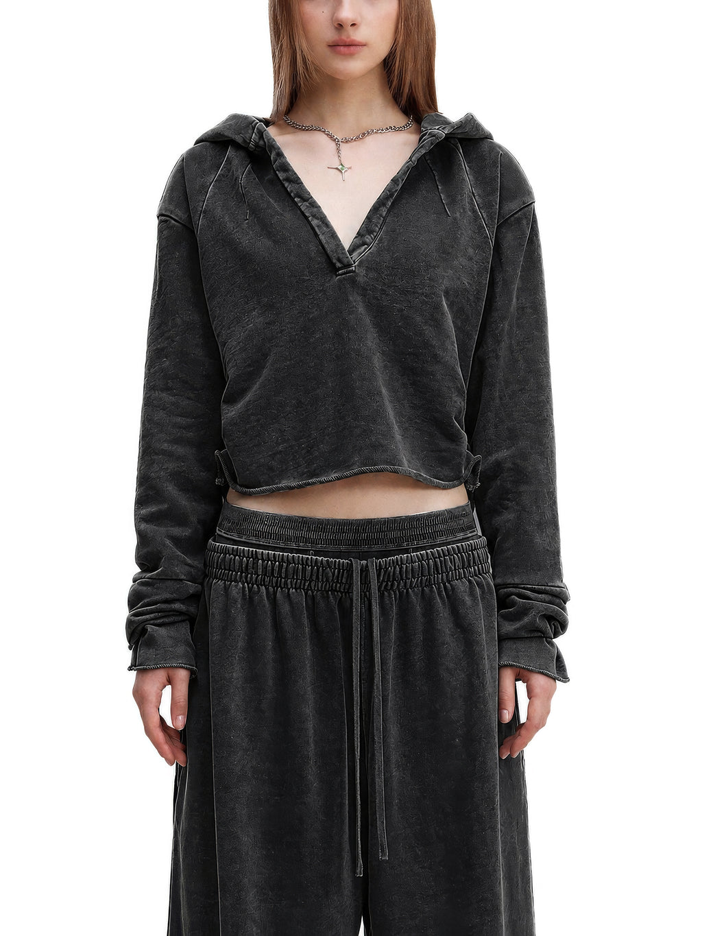 Vintage Washed Raw Edge Superhot Script Logo Hoodie