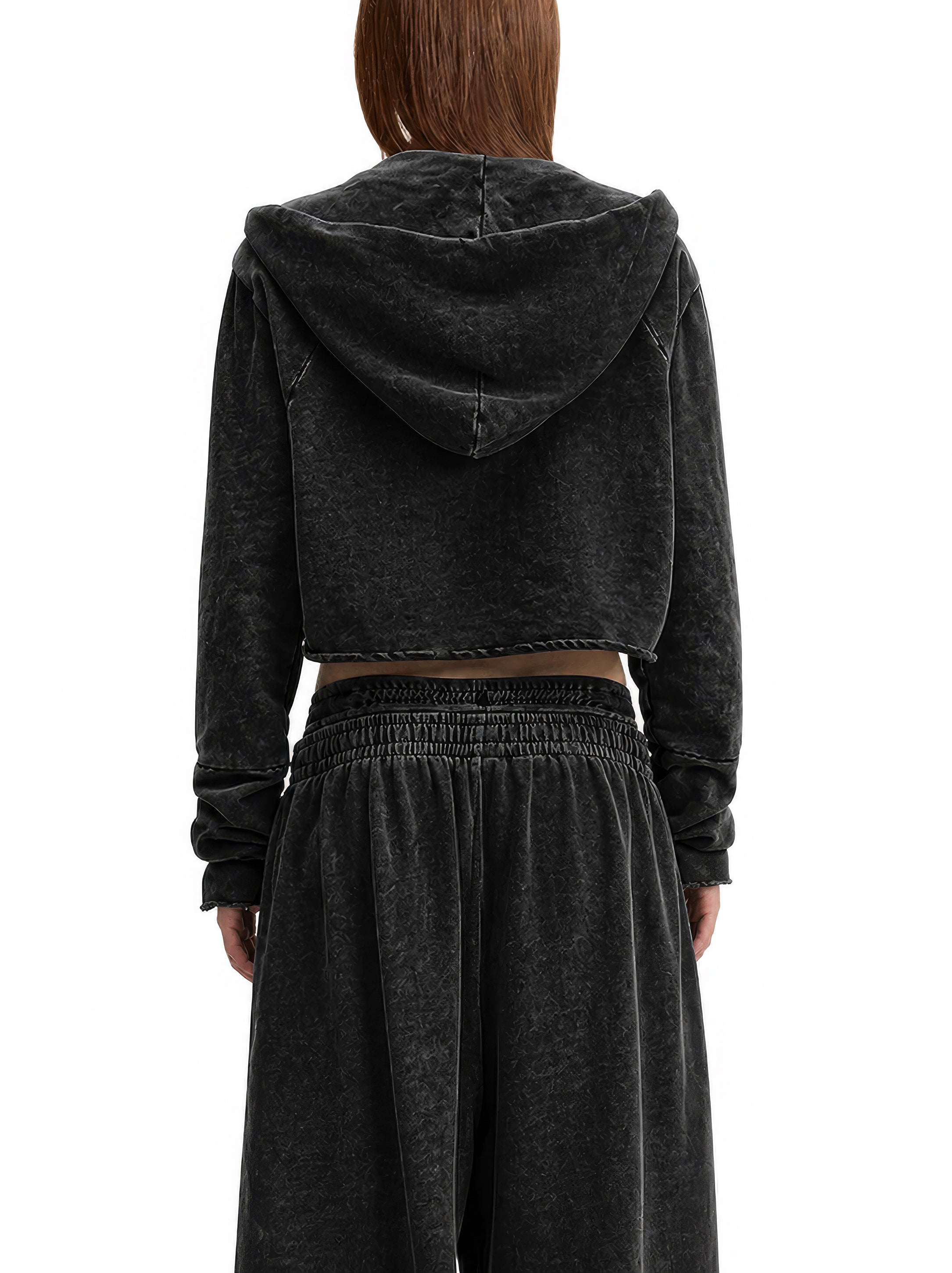 Vintage Washed Raw Edge Superhot Script Logo Hoodie