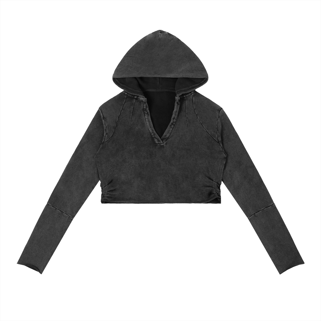 Vintage Washed Raw Edge Superhot Script Logo Hoodie