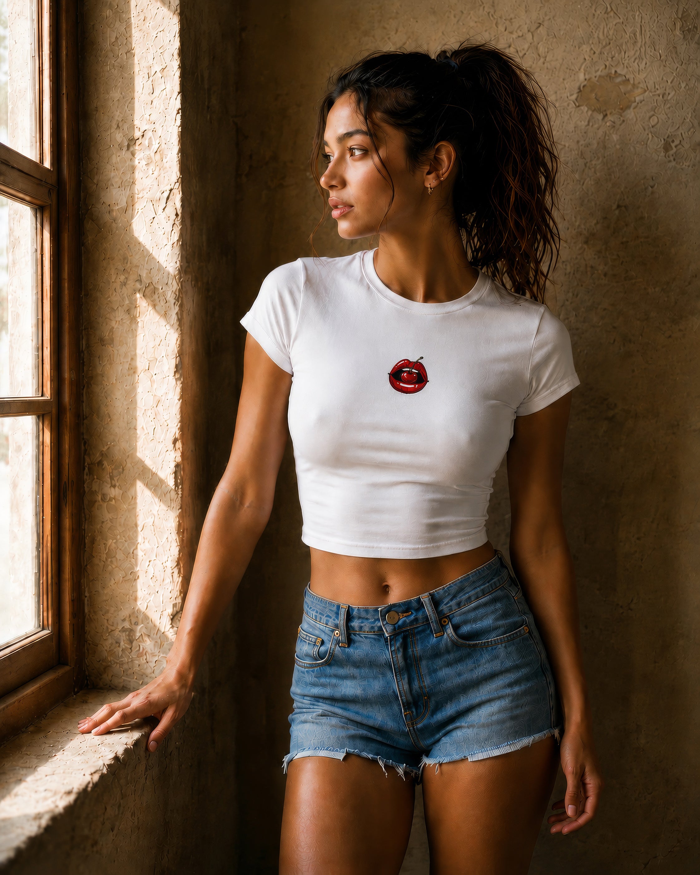 Women's Cherry Kiss Baby Tee