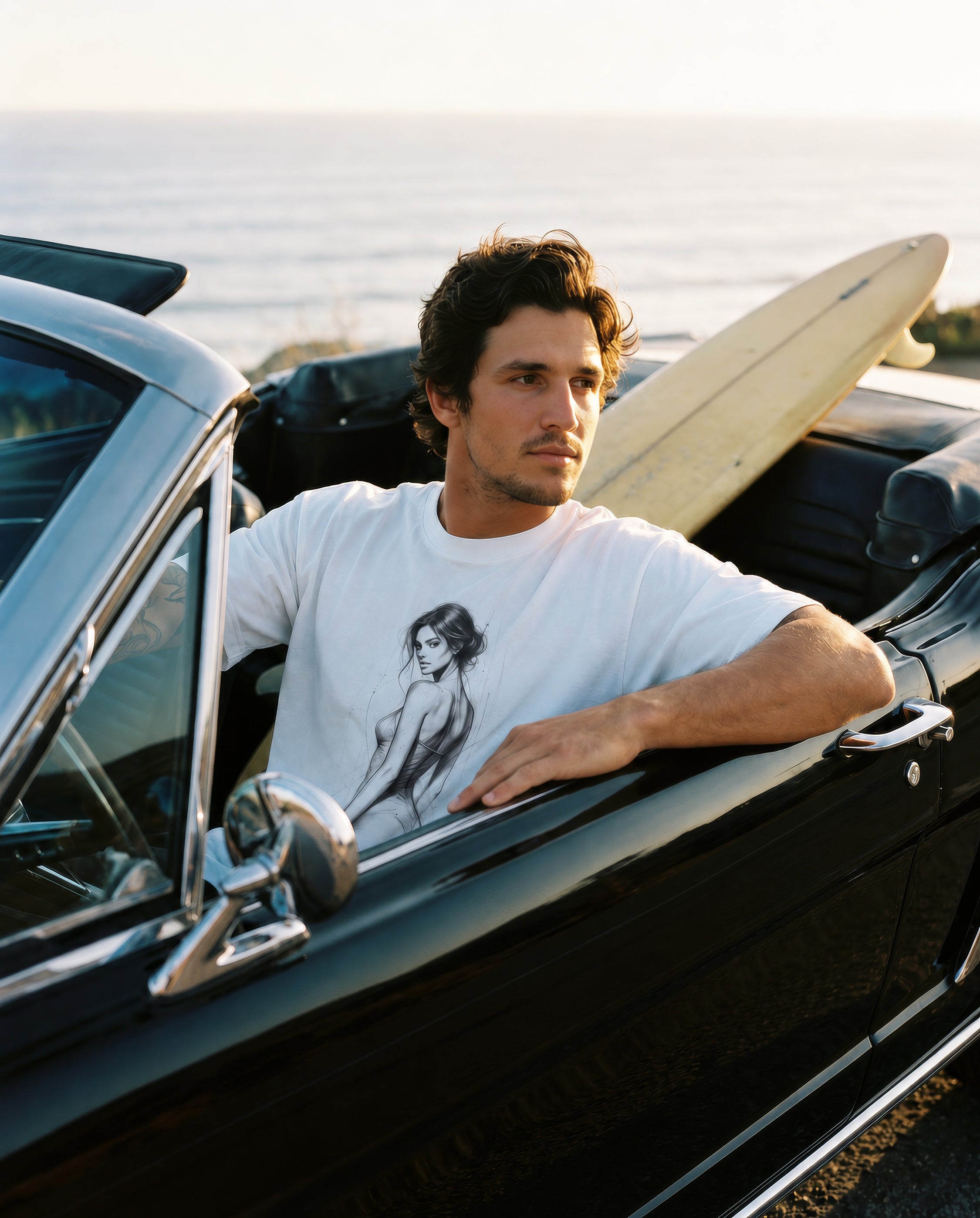 Vintage Washed White Figure Study Tee - Unisex T-Shirt