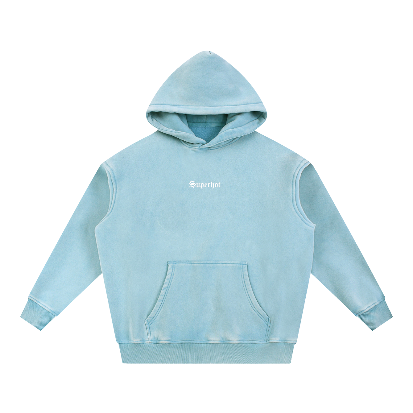 Snow Washed Fleece Oversize Superhot Logo Hoodie