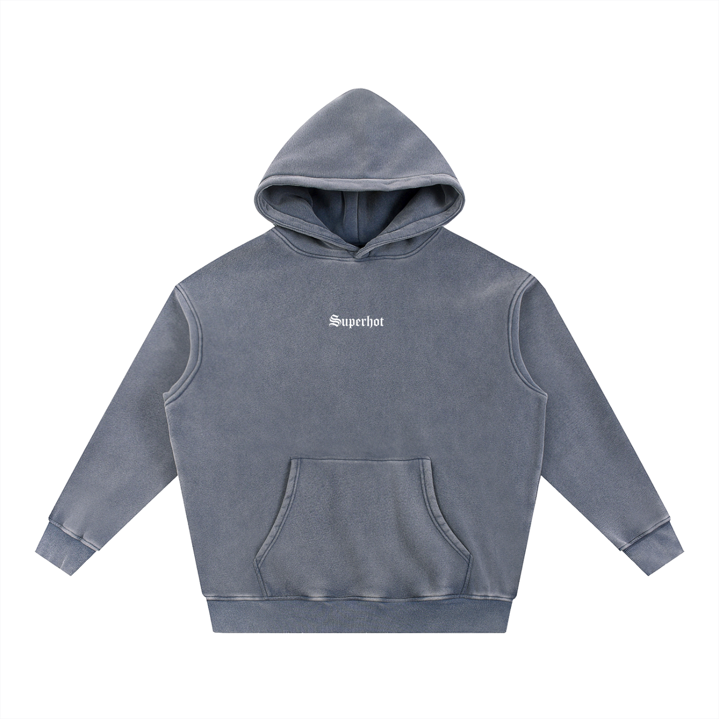 Snow Washed Fleece Oversize Superhot Logo Hoodie
