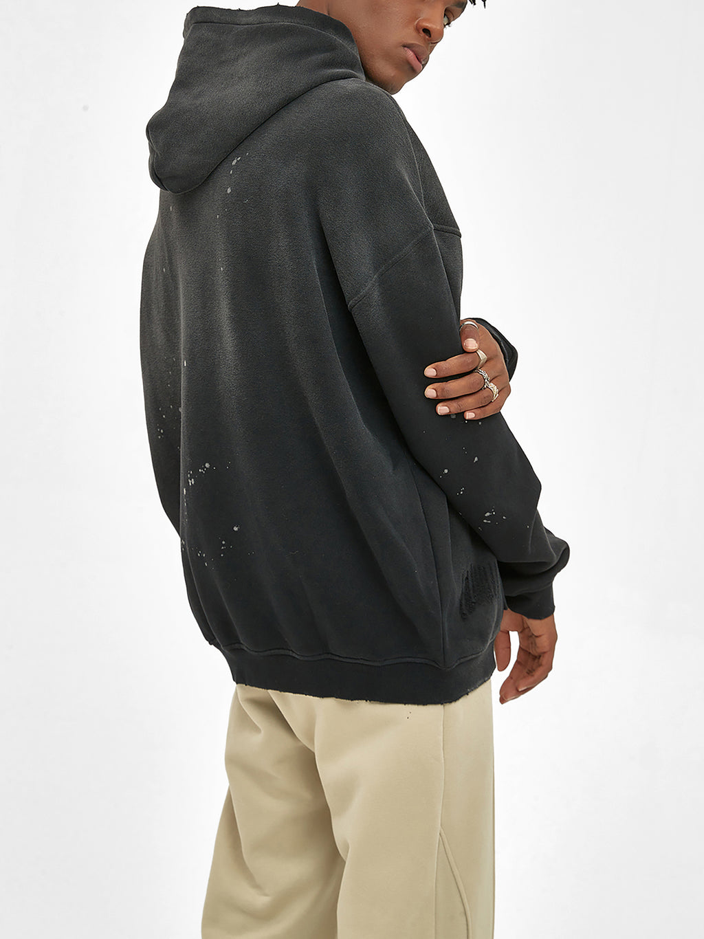 Vintage Washed Frayed Fleece Superhot Logo Hoodie