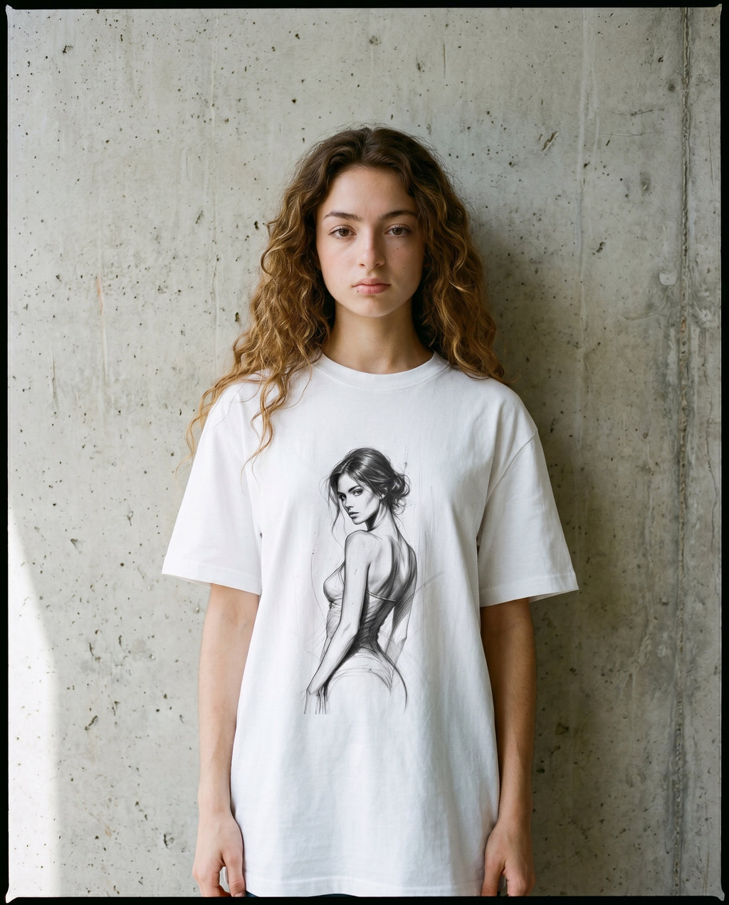 Vintage Washed White Figure Study Tee - Unisex T-Shirt