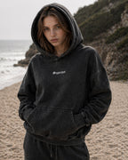 Snow Washed Fleece Oversize Superhot Logo Hoodie