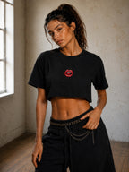 Women's Cherry Kiss Crop Top T-Shirt