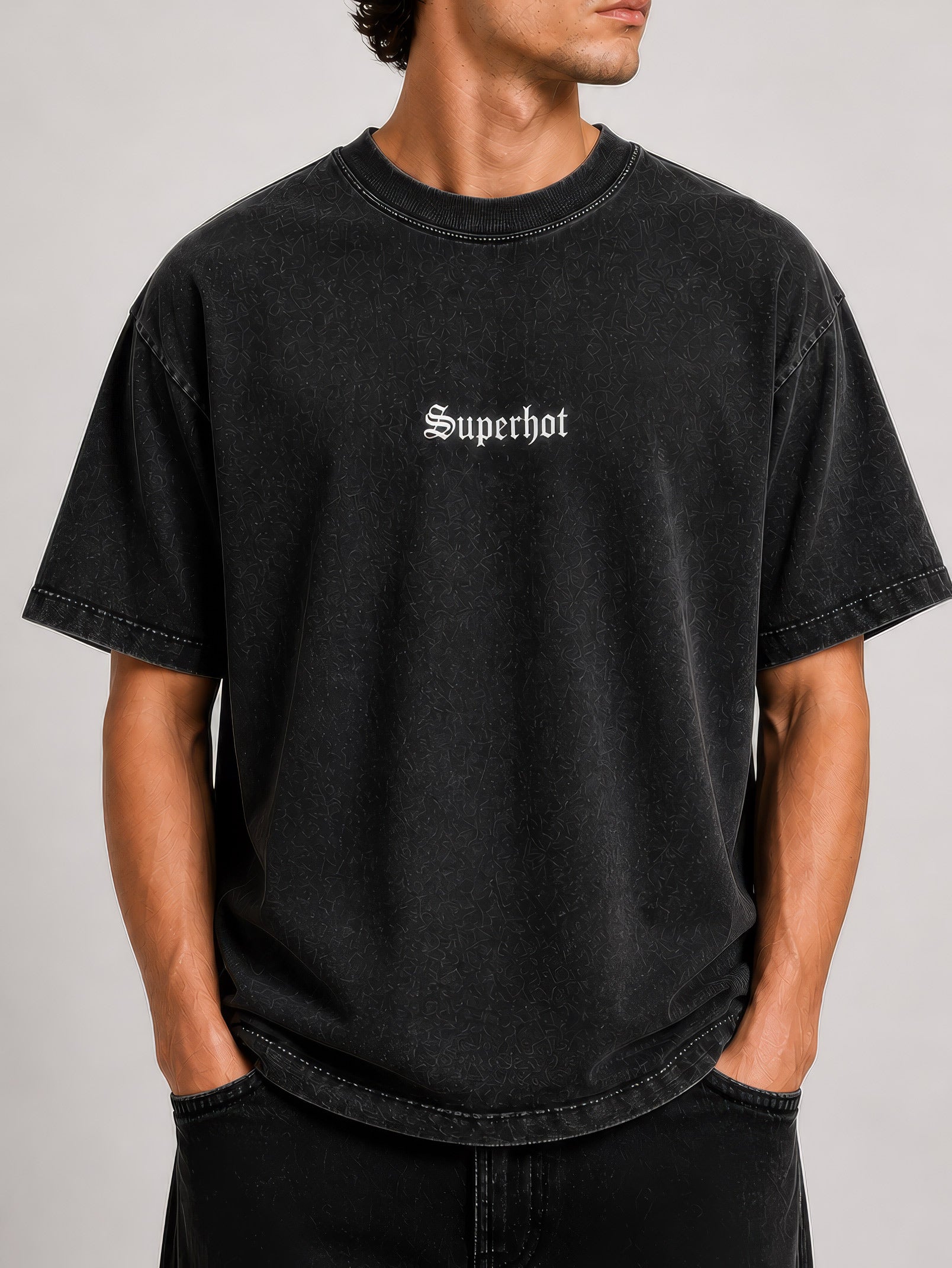 The Superhot Script Logo Tee — Vintage Black