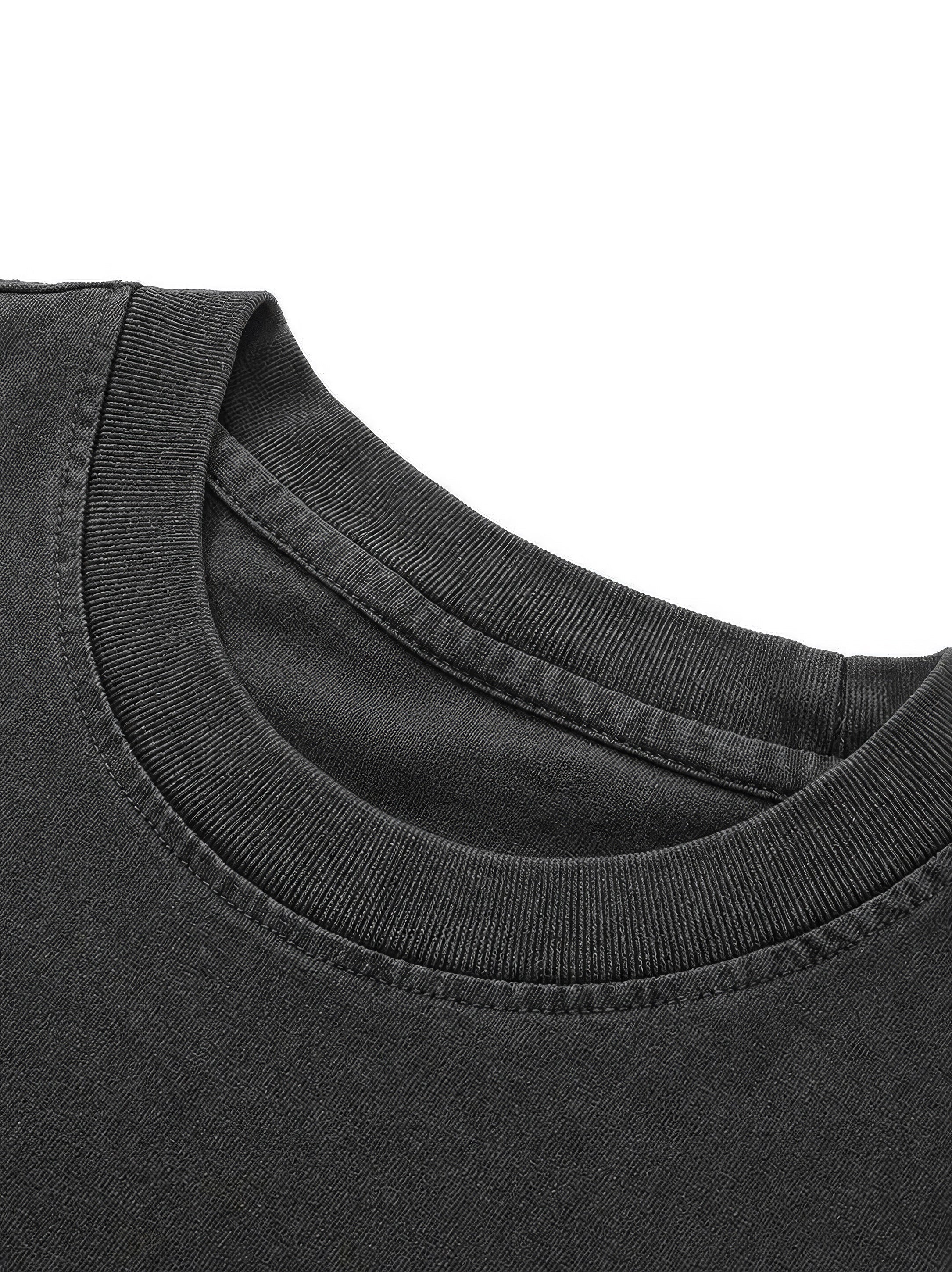 Snow Washed Mona Lisa Oversized Cotton T-Shirt - Unisex
