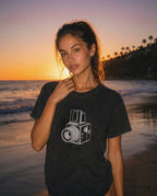 Vintage Washed Oversized Cotton Medium Format Camera T-Shirt