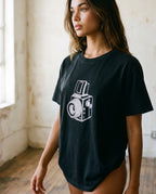 Vintage Washed Oversized Cotton Medium Format Camera T-Shirt