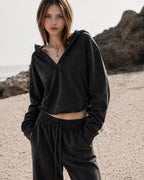 Vintage Washed Raw Edge Superhot Script Logo Hoodie