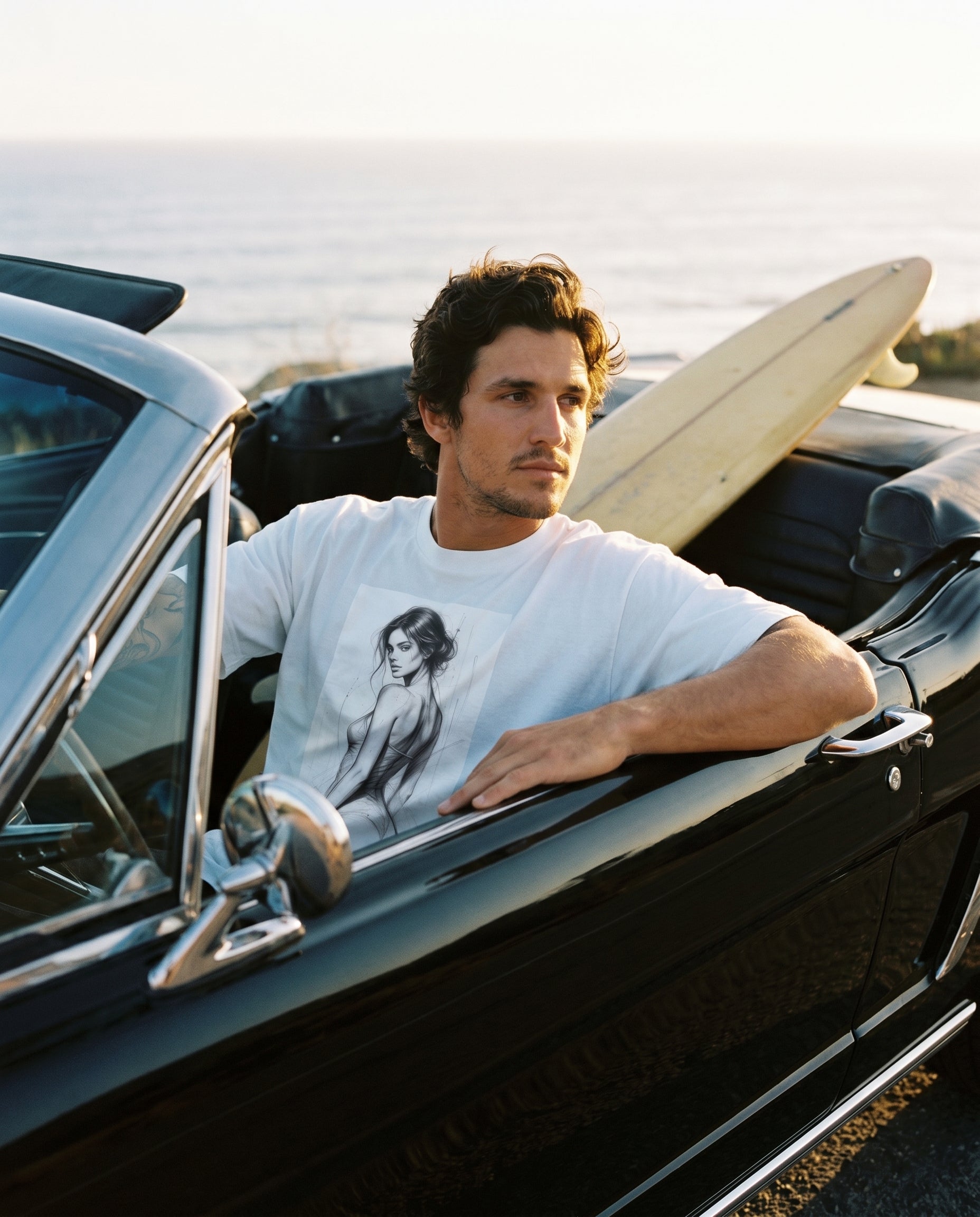 Vintage Washed White Figure Study Tee - Unisex T-Shirt